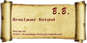 Breslauer Botond névjegykártya